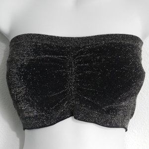 Anemone OSFM stretch front gathered bandeau, black/silver metallic sparkle